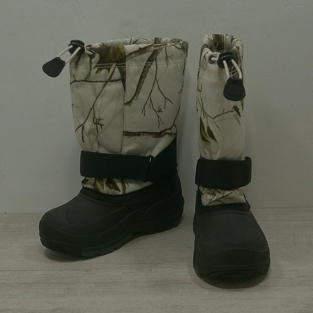 Kamik Rocket White Camo Waterproof Winter Snow Boot Kids w/ Inserts Size 13